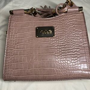 bebe Blush Croc-Embossed Mini Bag